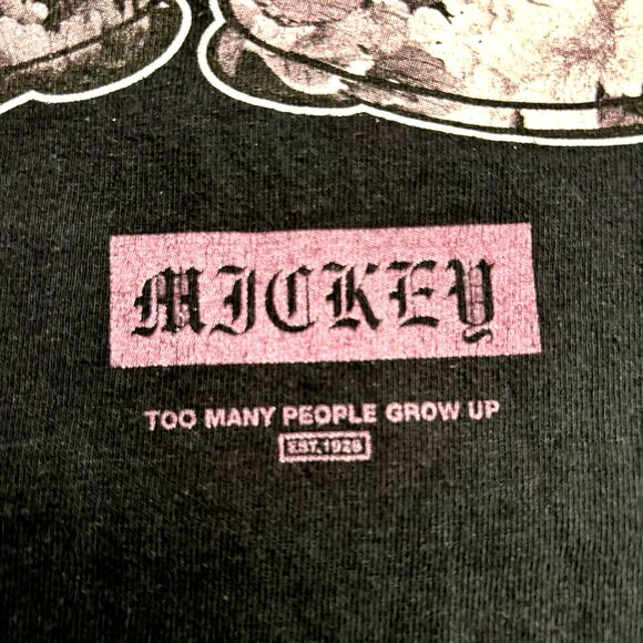 Disney x Neff Short Sleeve T-Shirt Men's M tie dye Black Mickey Mouse Silhouette - Picture 7 of 11